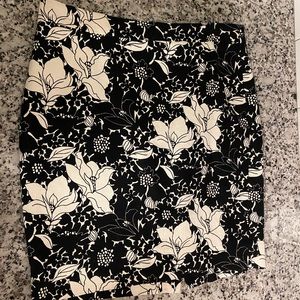 Floral pencil skirt black cream by J. Crew